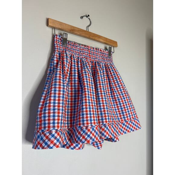 NEW Hunter Bell Smocked Waistband Loose Fit Jemma Short Gingham Size: XS - Picture 3 of 7